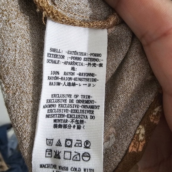 Free People Top XS Brown Flowers In Her Hair Boho Tunic - Picture 8 of 11